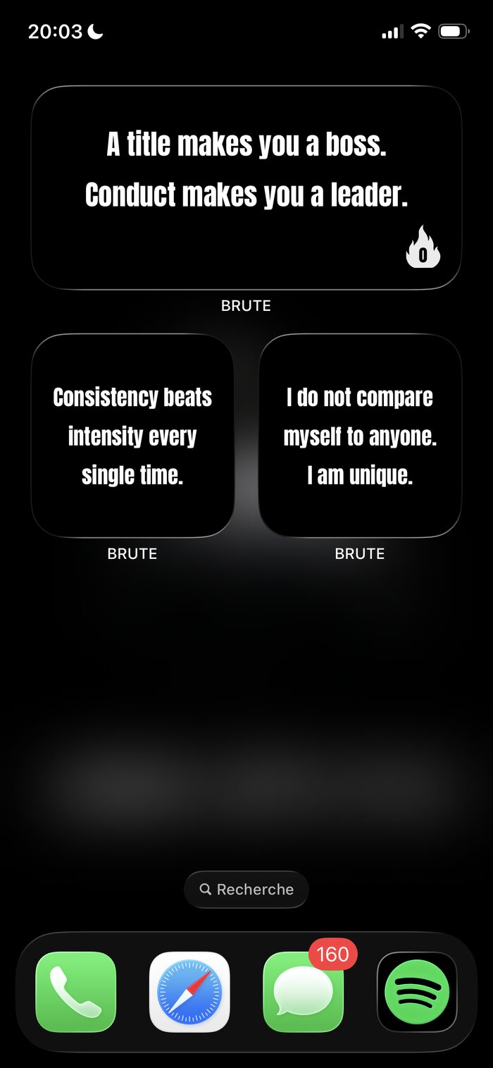 Brute home screen widgets